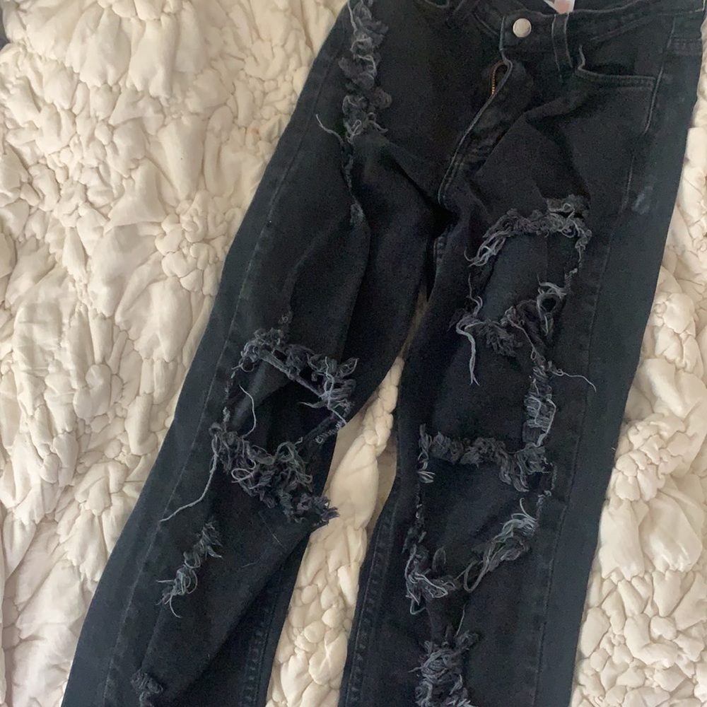 Black Ripped Jeans - Picture 3 of 4